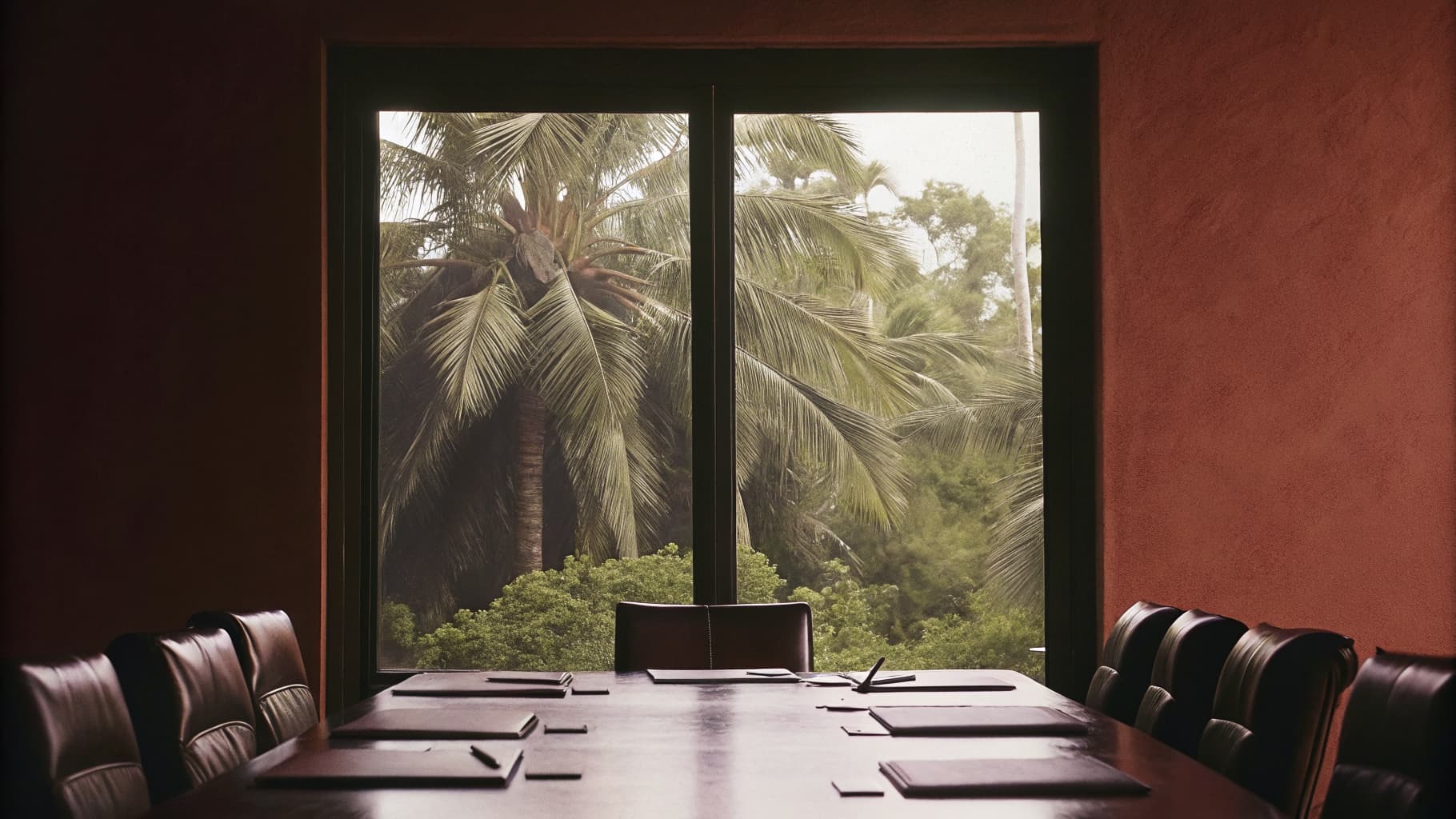 Corporate meeting in a tropical setting